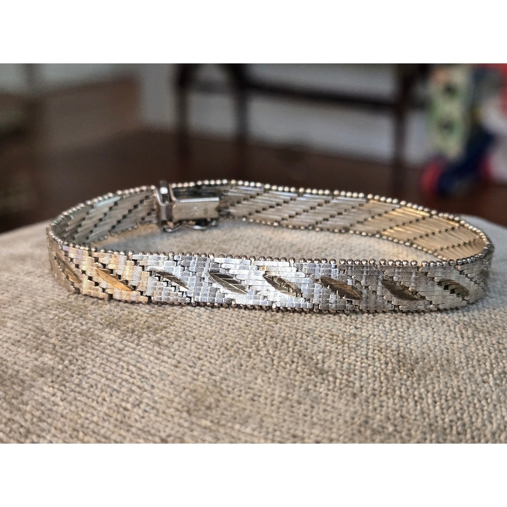 International Bullion Brokers IBB Sterling Silver Brick Mesh Link 7.5" Bracelet